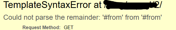 Django Template Syntax Error